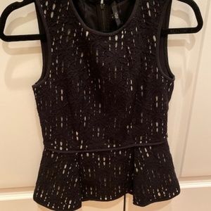 Tibi Eyelet Peplum Top